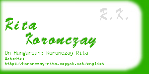 rita koronczay business card